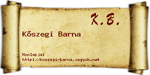Kőszegi Barna névjegykártya
